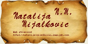 Natalija Mijalković vizit kartica